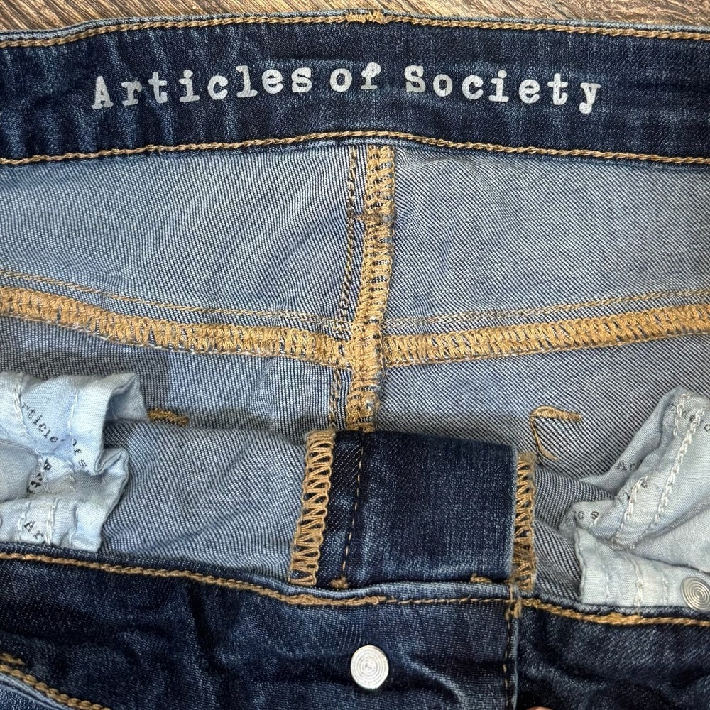 Articles of Society Mid Rise Release Hem Blue Denim Skinny Jeans Women's Size 28 - Picture 5 of 7